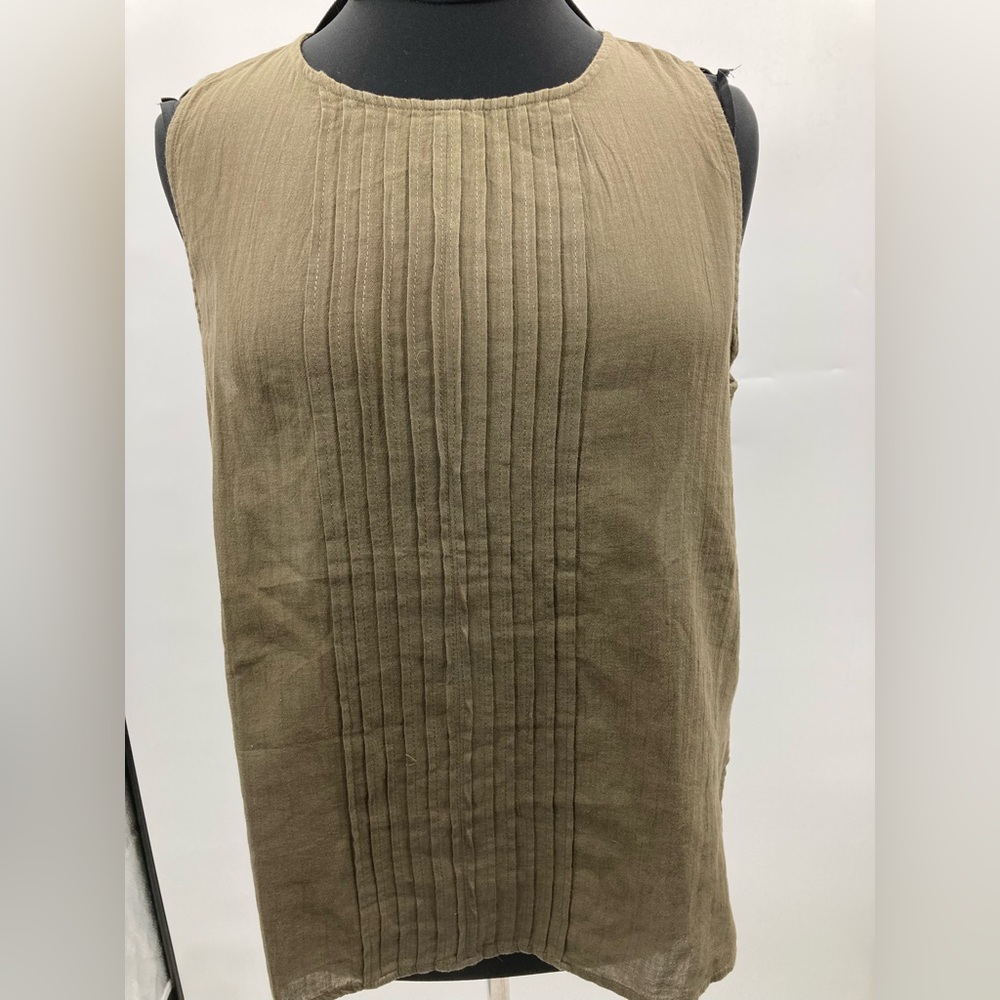 GAP Women’s Olive Green Sleeveless Sheer Blouse